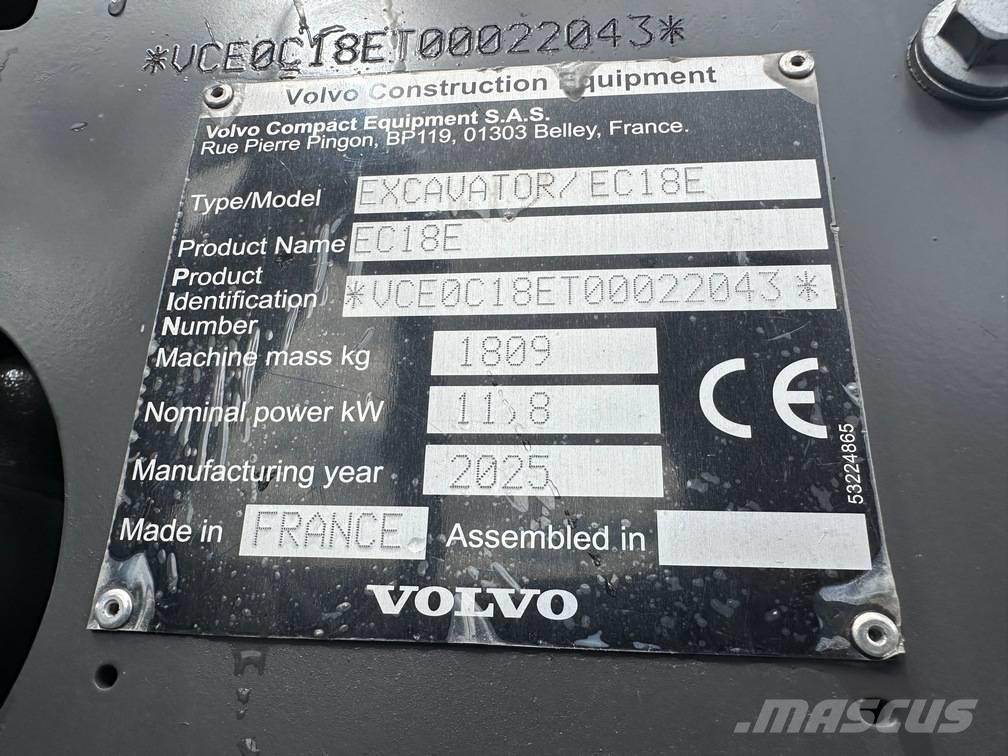 Volvo EC 18 E 소형 굴삭기 7톤 미만
