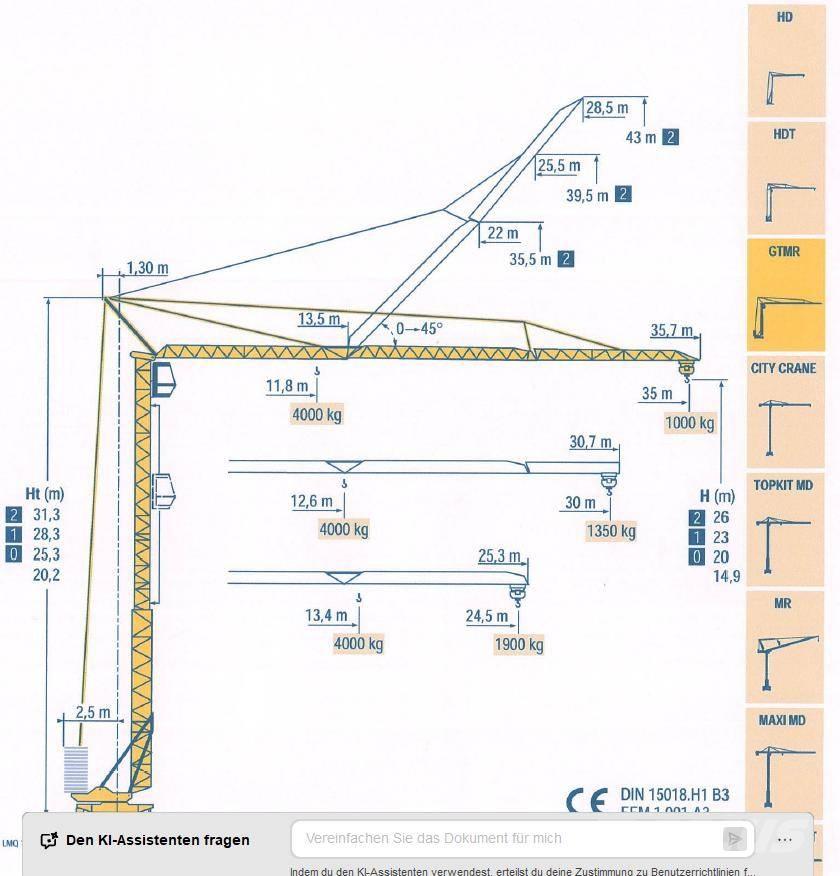 Potain GTMR 331 B 타워 크레인