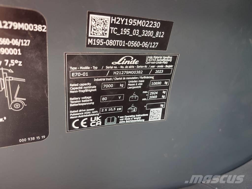 Linde E 70/1279 전동 지게차