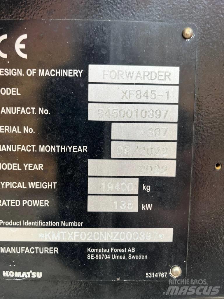 Komatsu 845-1 원목 포워더