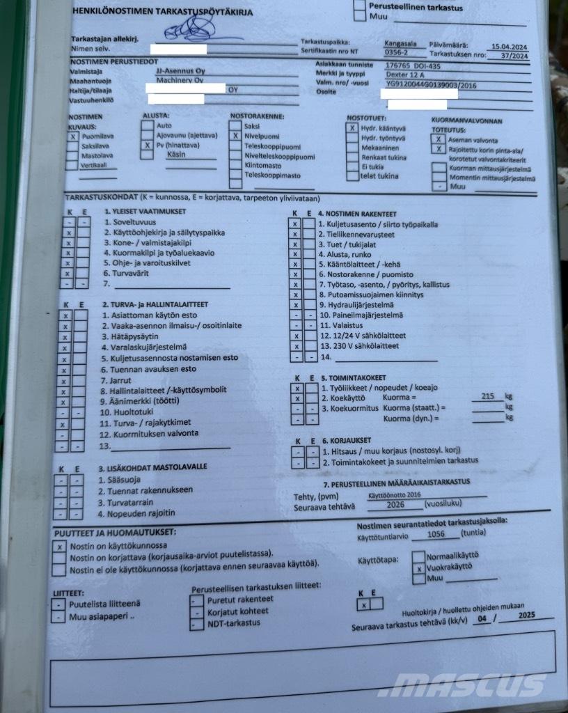 Dexter 12 A 트레일러 탑재 고소작업대