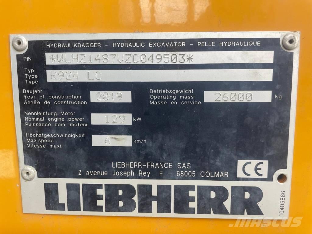 Liebherr R924 G8 대형 굴삭기 29톤 이상