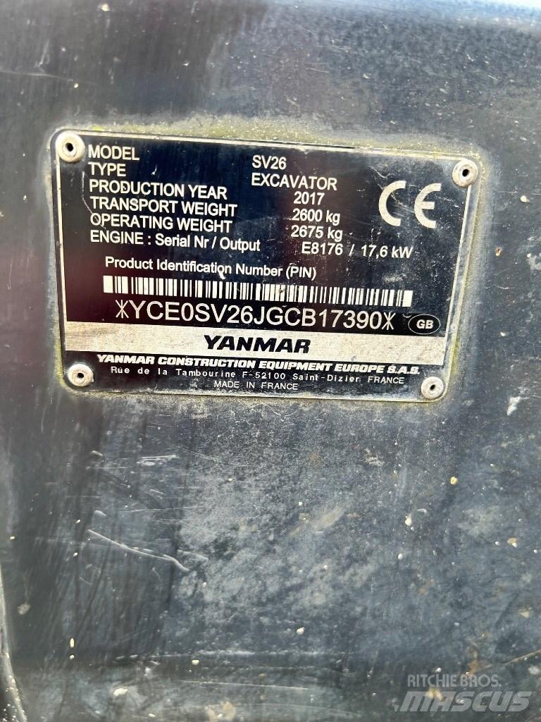 Yanmar SV 26 소형 굴삭기 7톤 미만