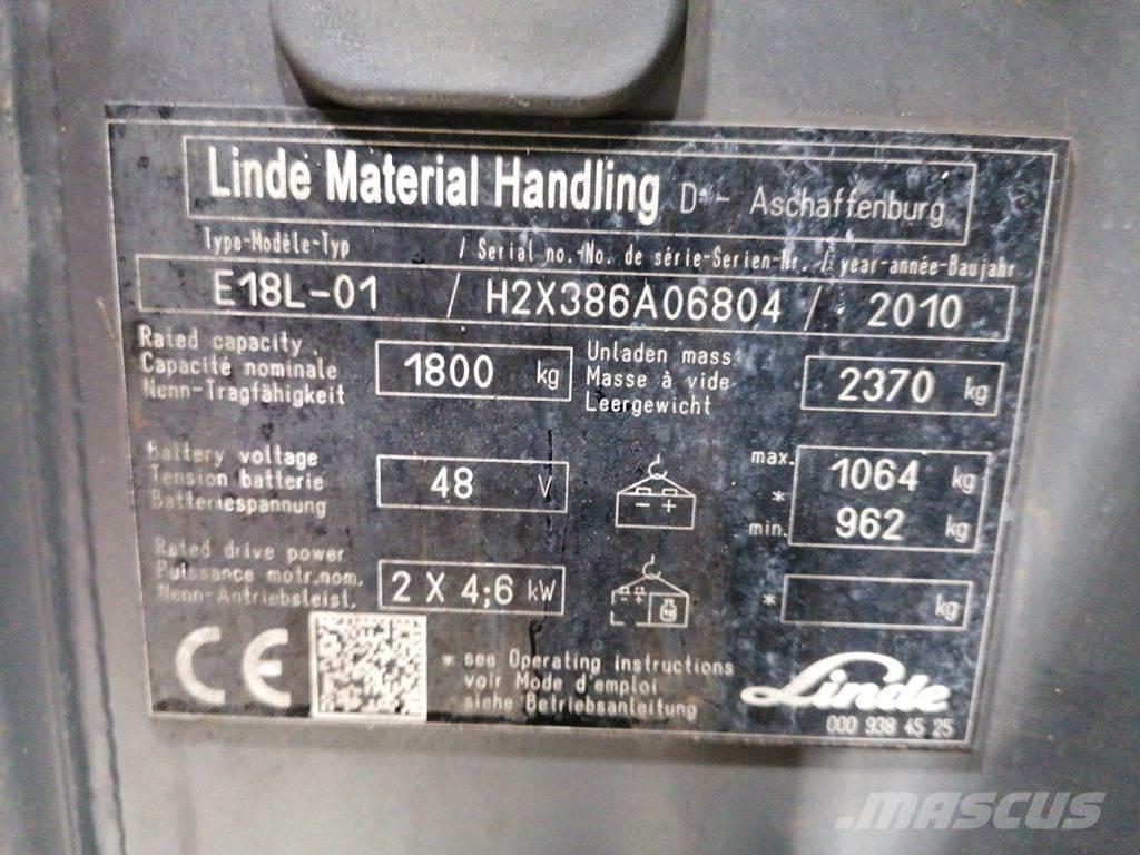 Linde E18L-01 전동 지게차