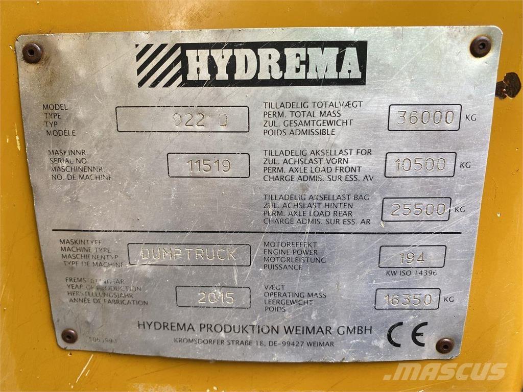 Hydrema 922D 건설현장 덤프트럭