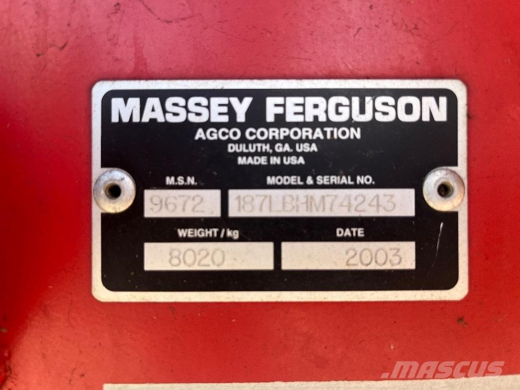 Massey Ferguson 187 각형 곤포기
