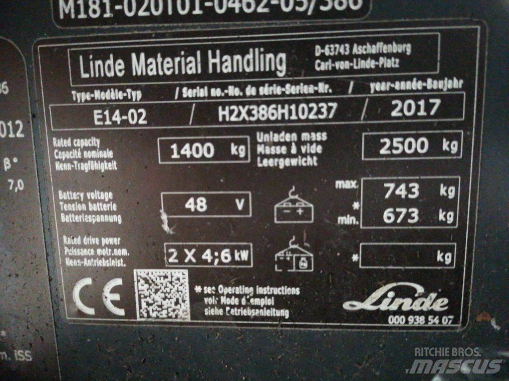 Linde E14-02 전동 지게차