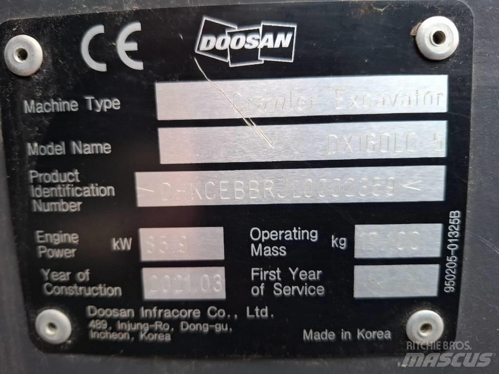 Doosan DX160LC-5 대형 굴삭기 29톤 이상