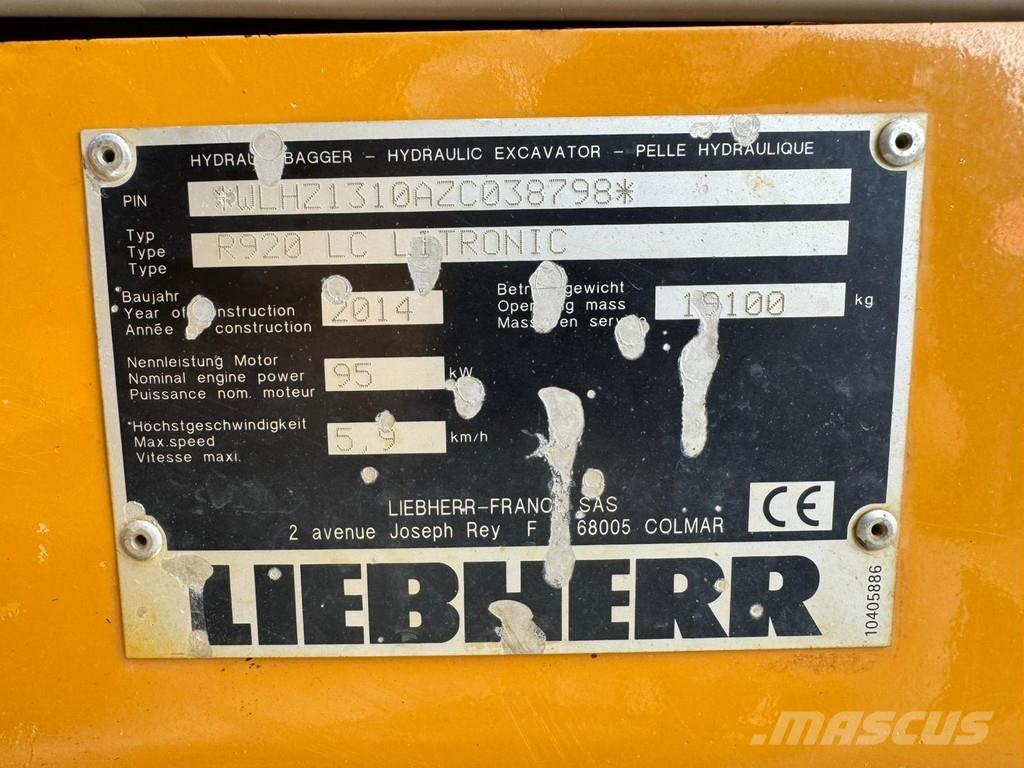 Liebherr R920LC 대형 굴삭기 29톤 이상