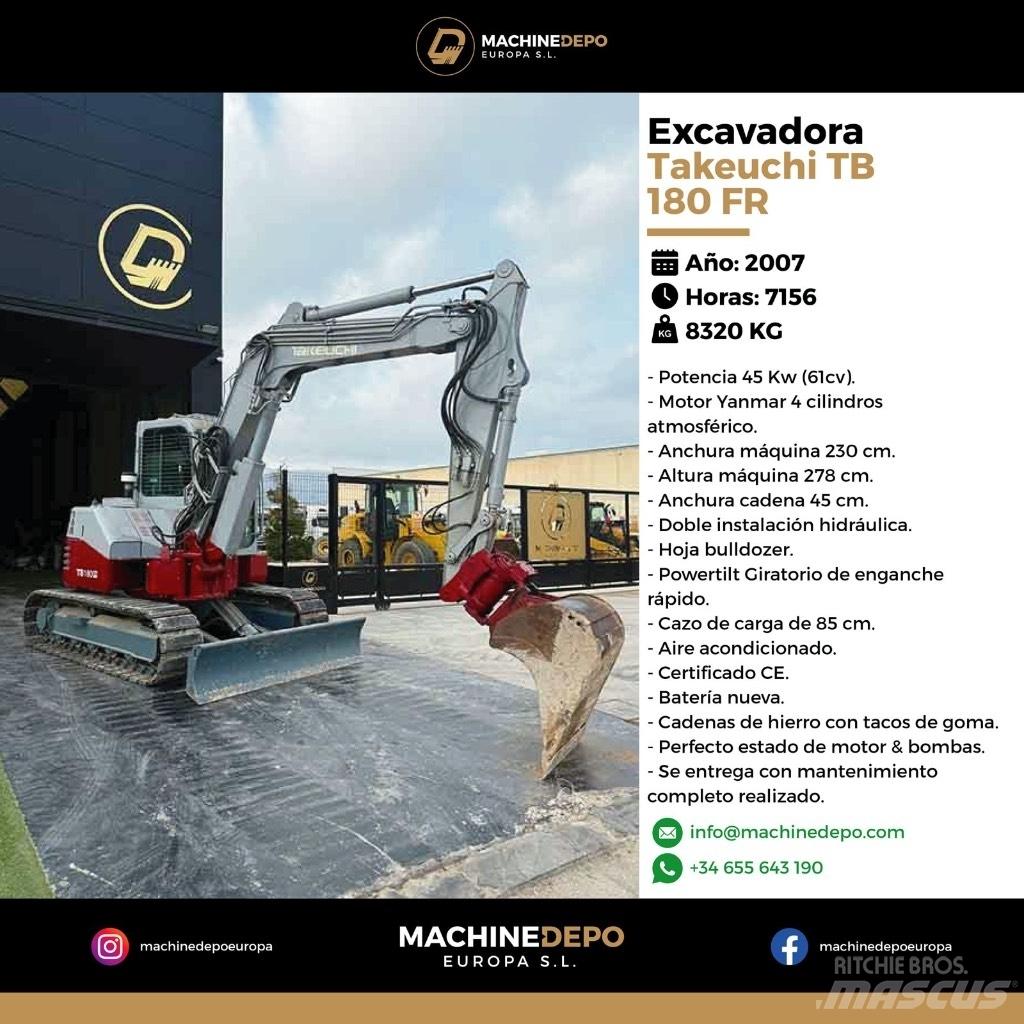 Takeuchi TB 180 FR 중형굴삭기 7톤-28톤