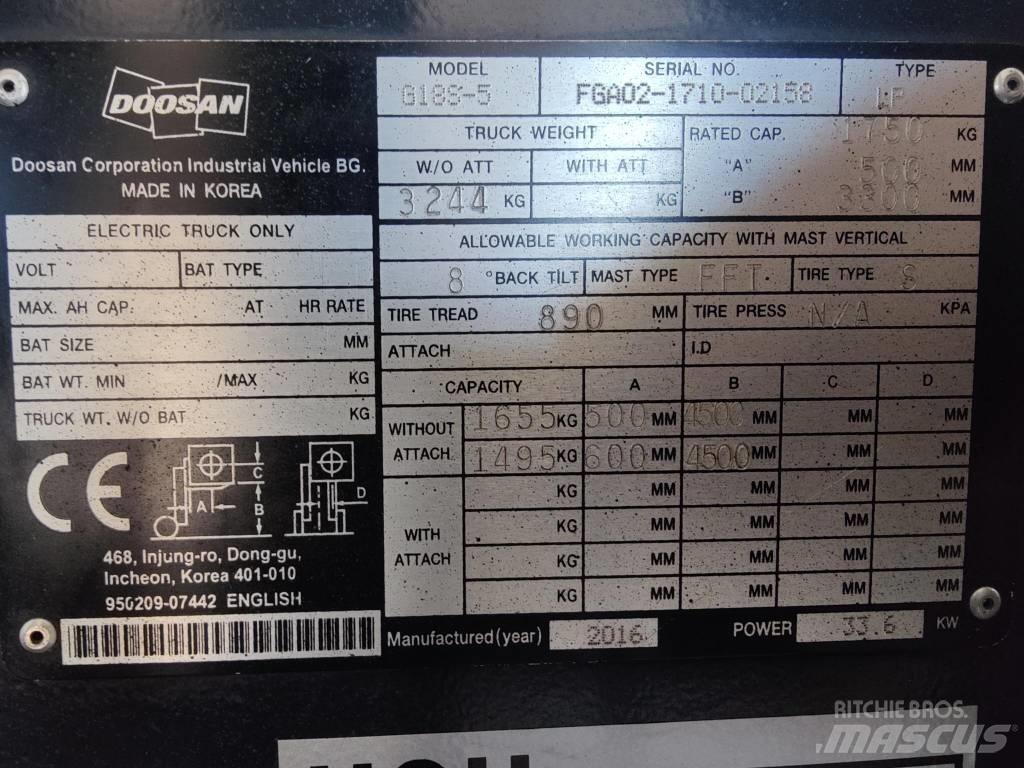 Doosan G18 S-5 LPG 지게차