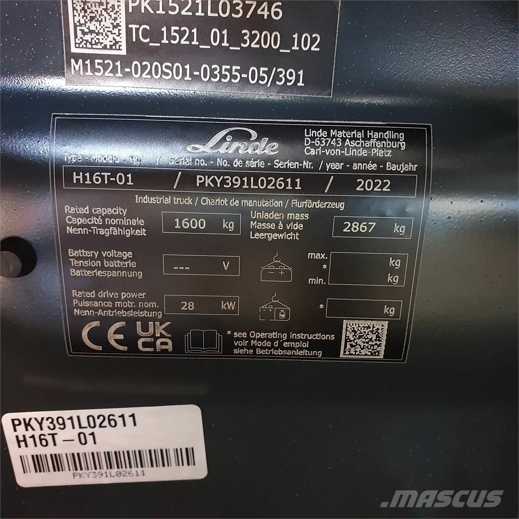 Linde H16T LPG 지게차
