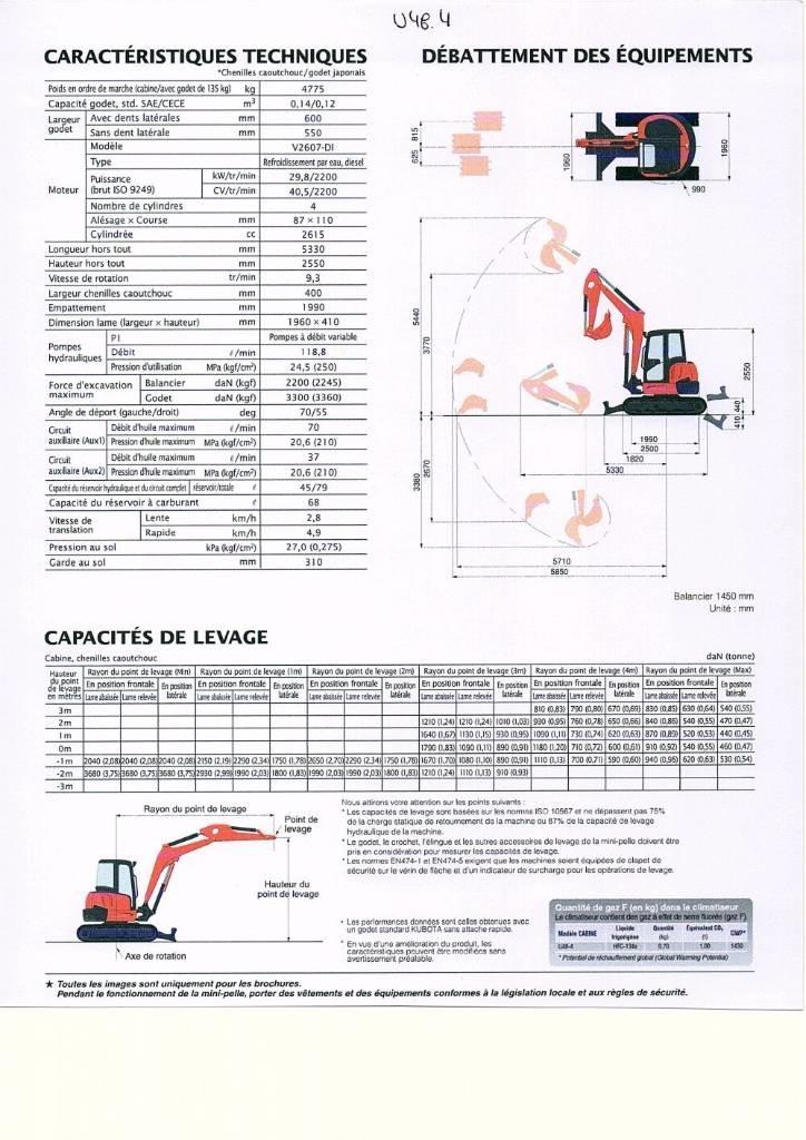 Kubota U 48-4 소형 굴삭기 7톤 미만