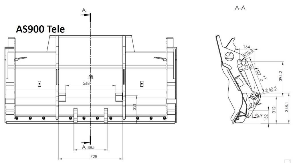 Mecalac 0.65m3 4in1 버켓