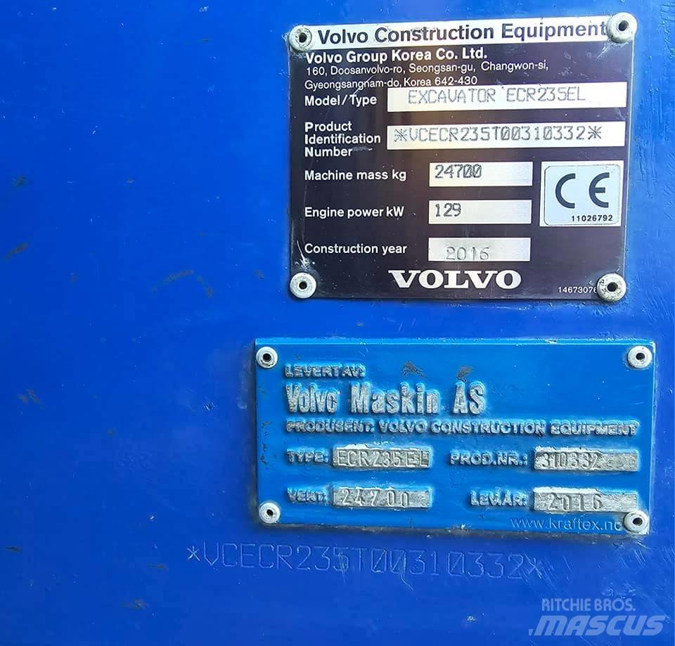 Volvo ECR 235 EL 대형 굴삭기 29톤 이상