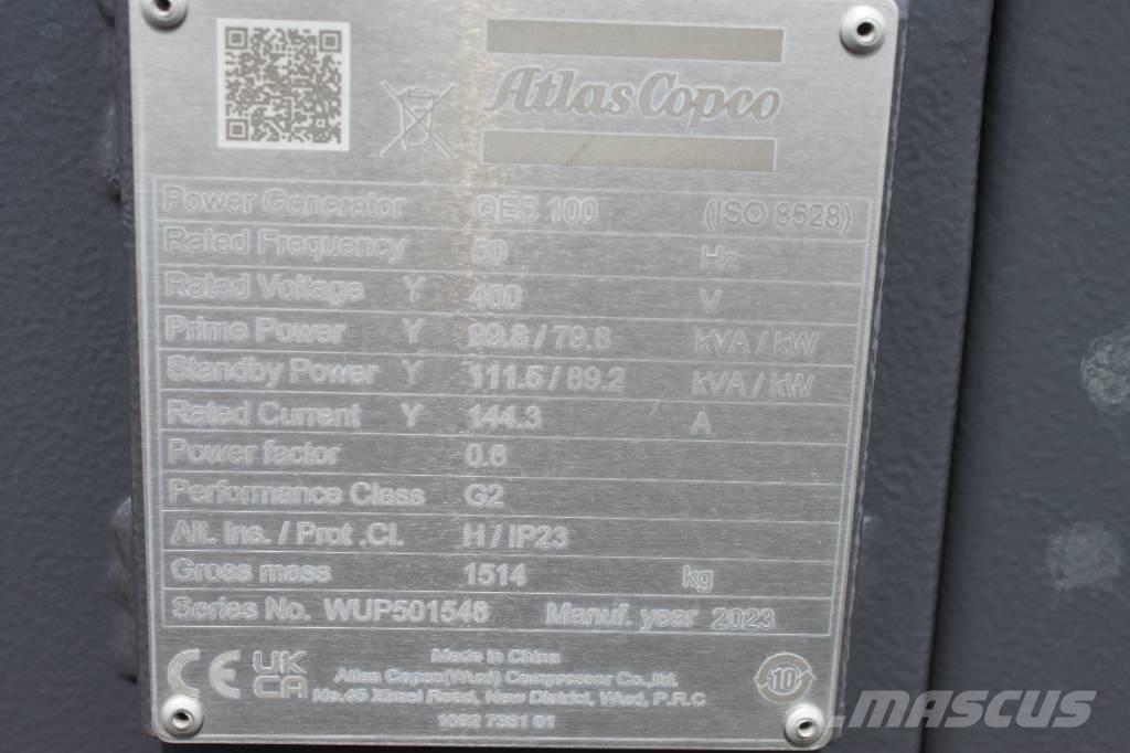 Atlas Copco QES 100 디젤 발전기