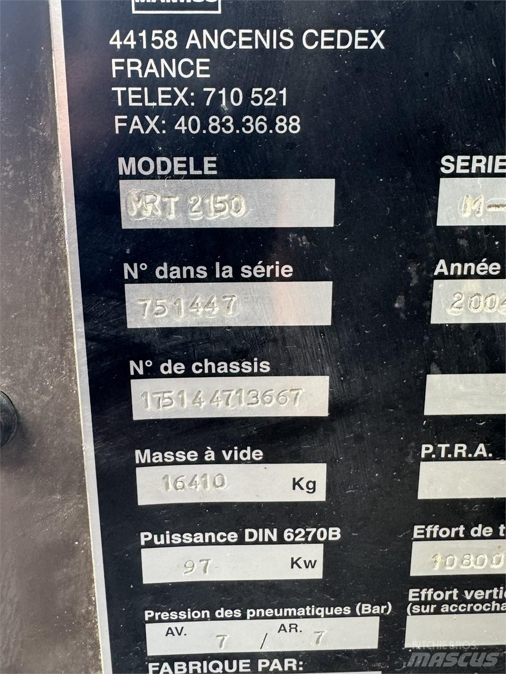 Manitou MRT 2150 텔러 핸들러