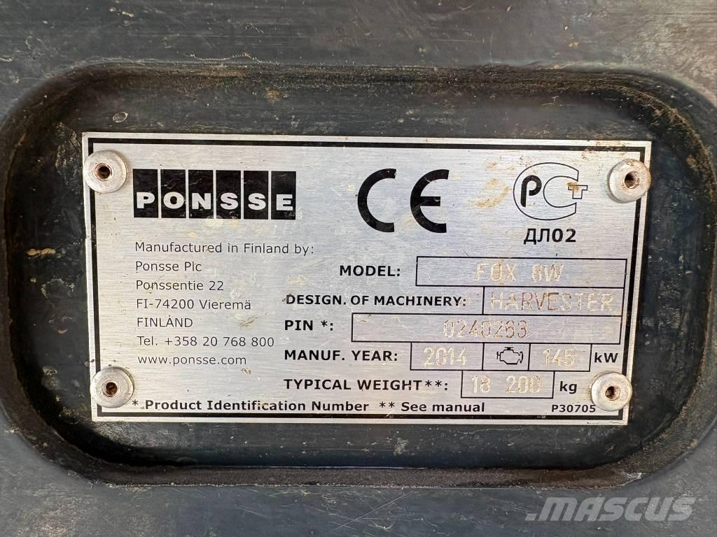 Ponsse Fox 8W 원목 하베스터