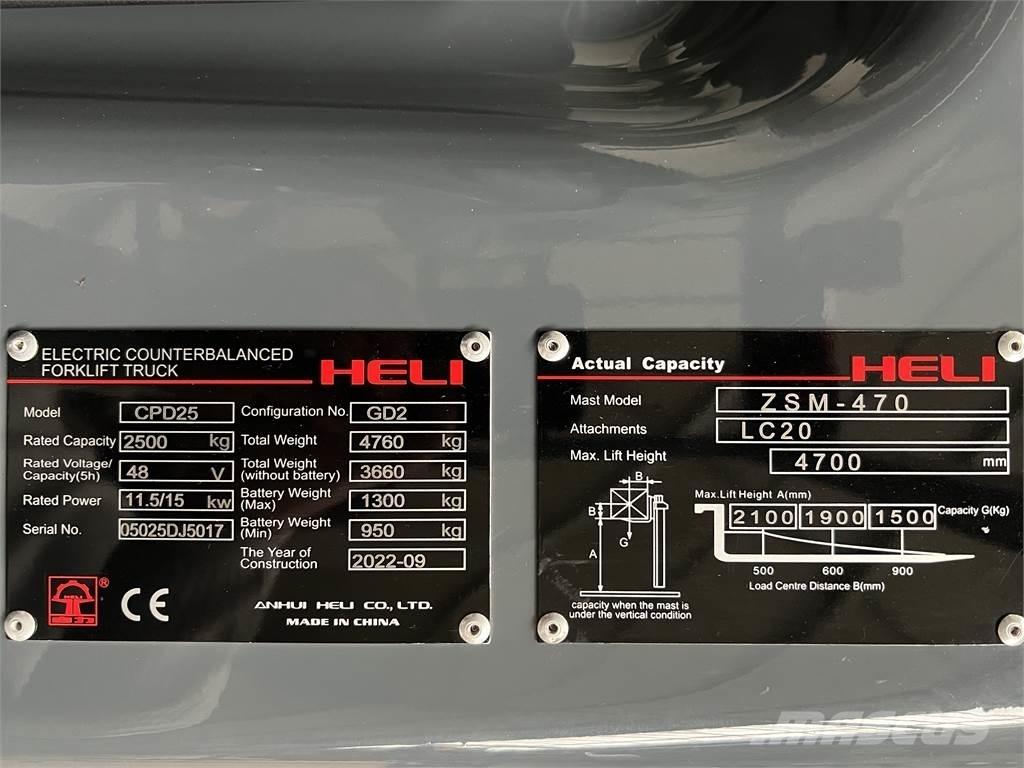 Heli CPD25 GD2 / NEU 전동 지게차