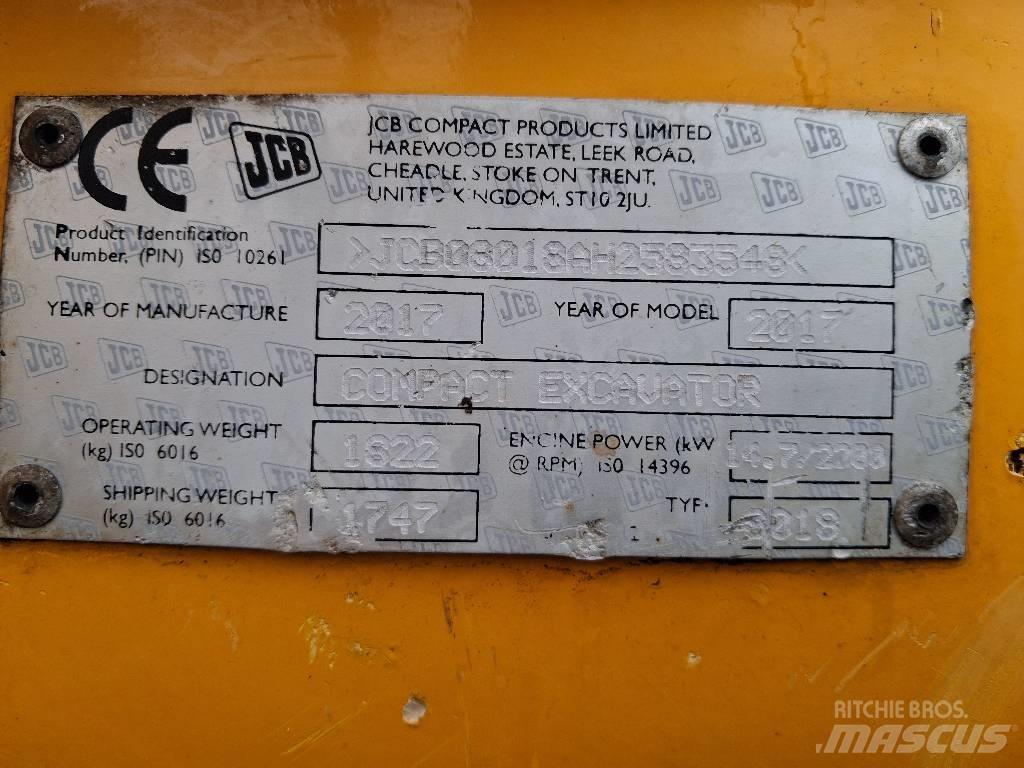 JCB 8018 CTS 소형 굴삭기 7톤 미만