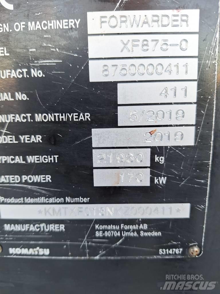 Komatsu 875 원목 포워더