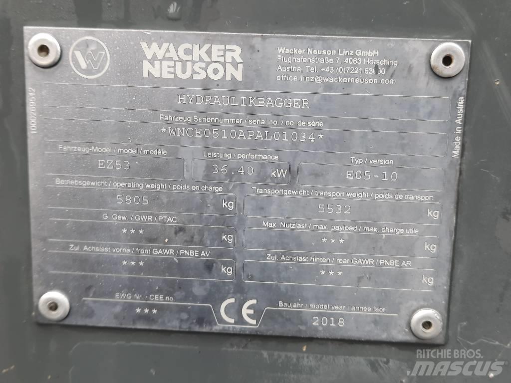 Wacker Neuson EZ 53 소형 굴삭기 7톤 미만