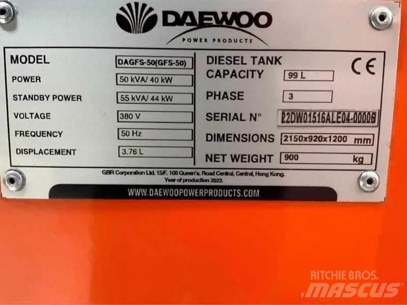 Daewoo DAGFS-50 디젤 발전기