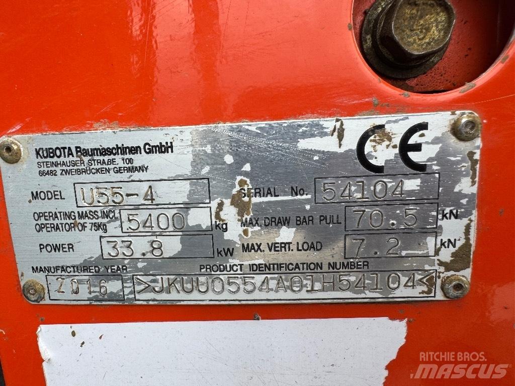 Kubota U 55-4 소형 굴삭기 7톤 미만