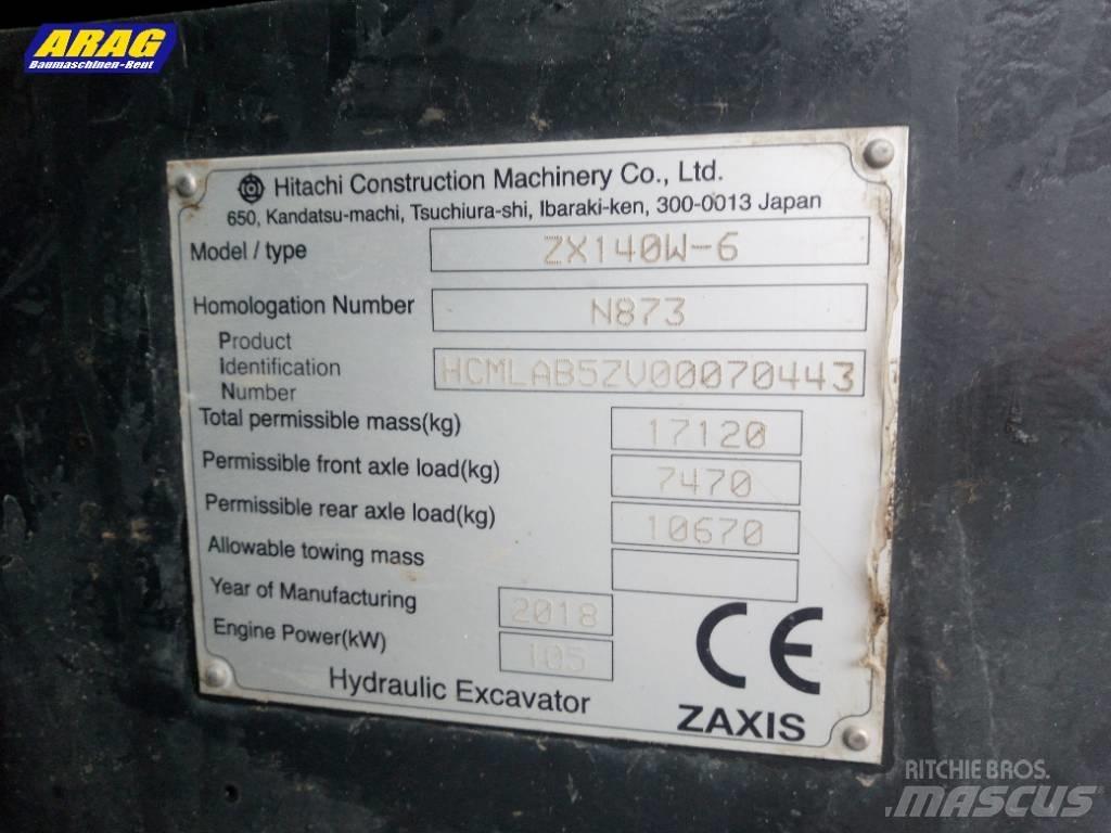 Hitachi ZX 140 W-6  휠 굴삭기
