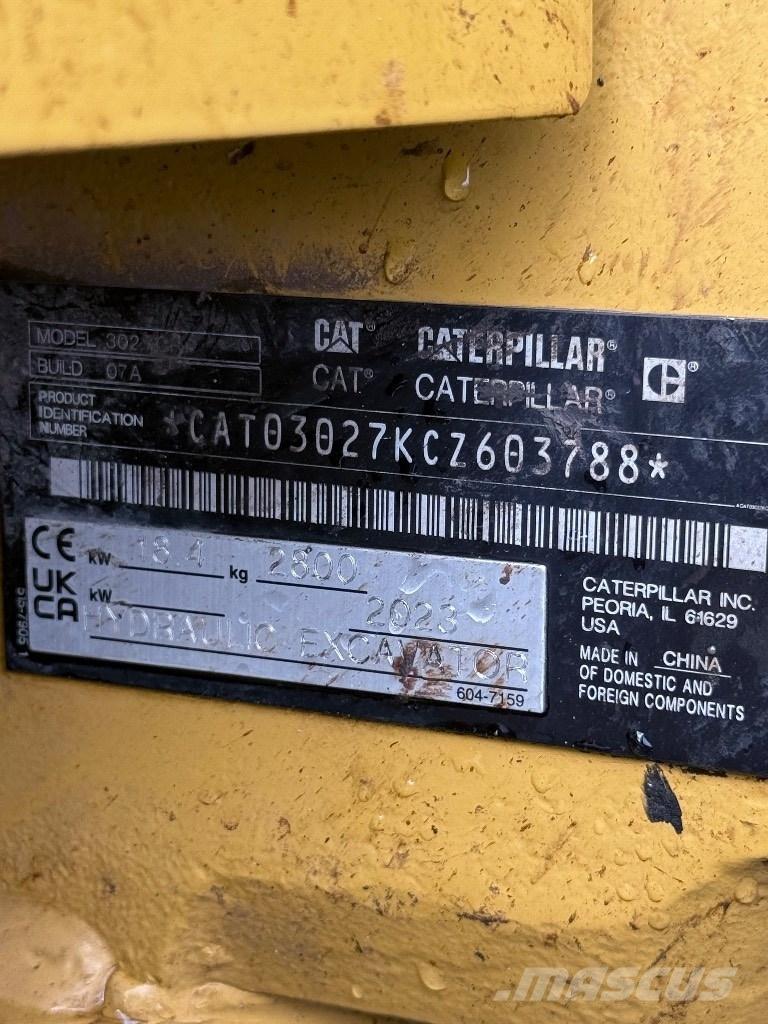 CAT 302.7 CR 소형 굴삭기 7톤 미만