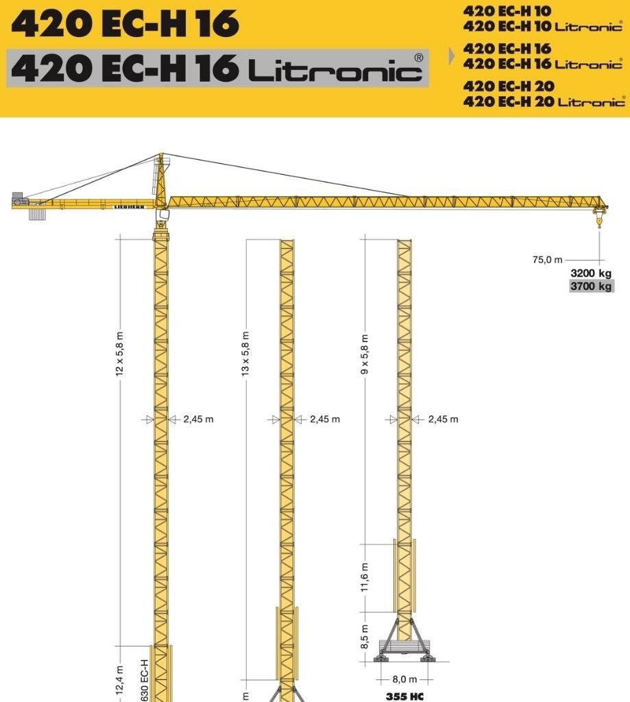 Liebherr 420 EC-H16 타워 크레인