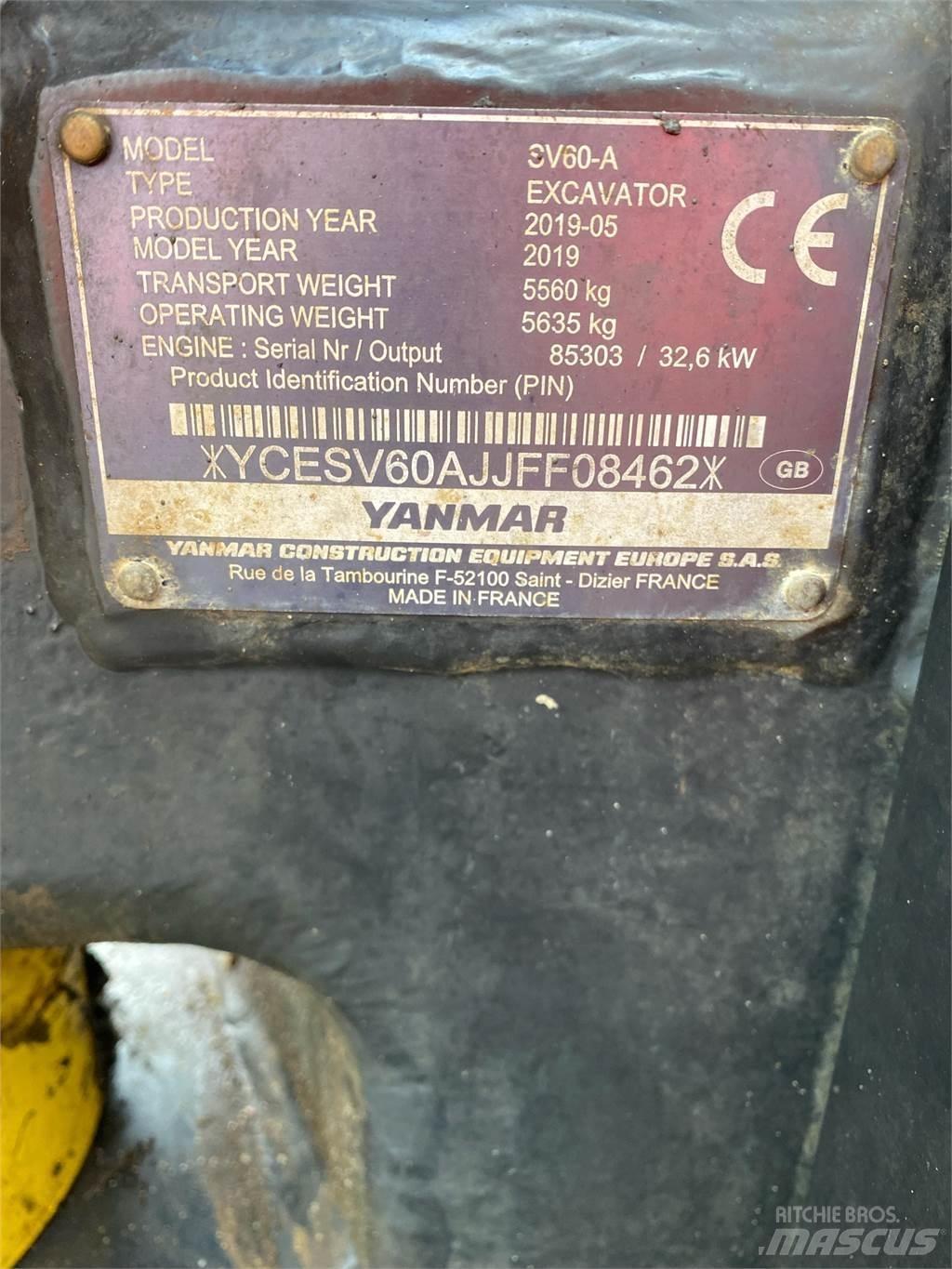 Yanmar SV60 소형 굴삭기 7톤 미만