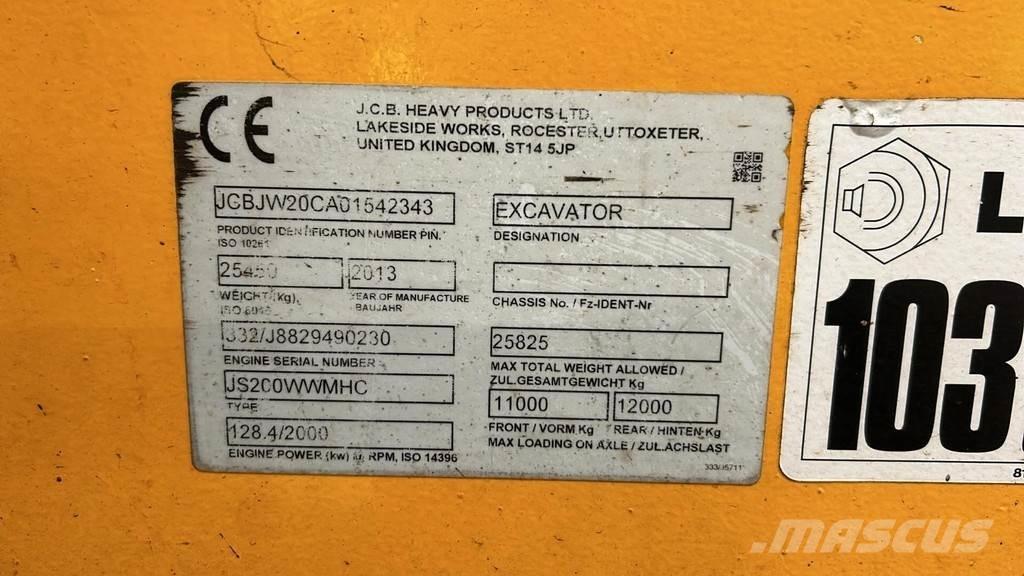 JCB JS200W 폐기물/산업 처리기