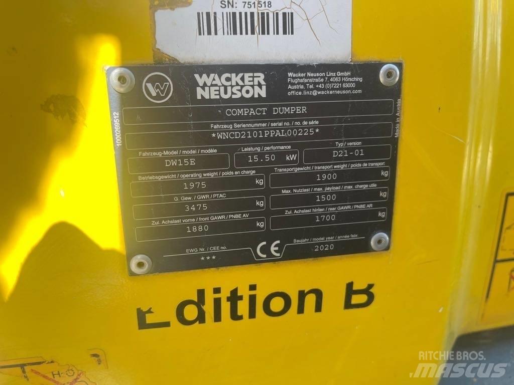 Wacker Neuson DW15e 건설현장 덤프트럭