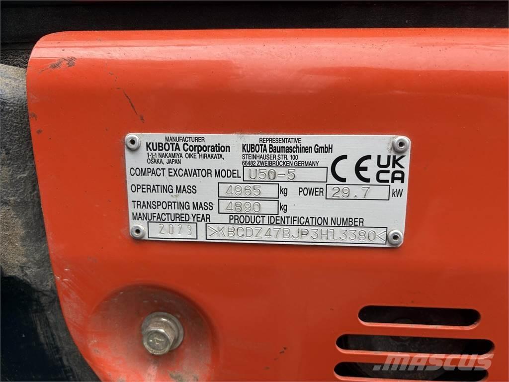 Kubota U50-5 소형 굴삭기 7톤 미만