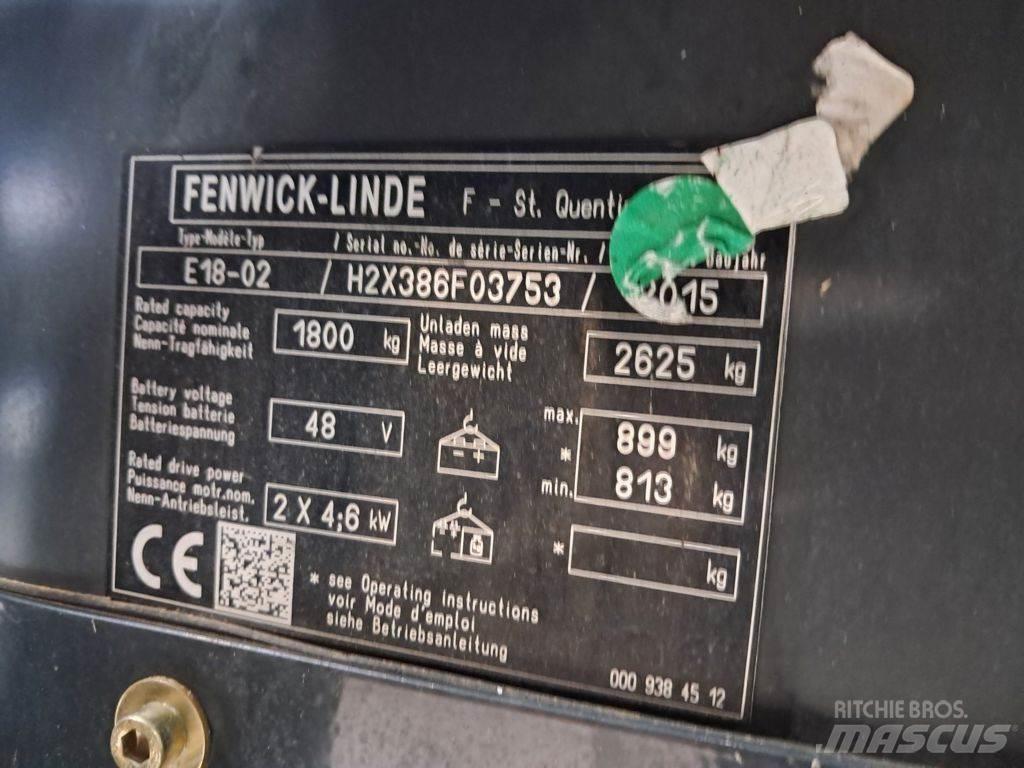 Linde E18-02 전동 지게차