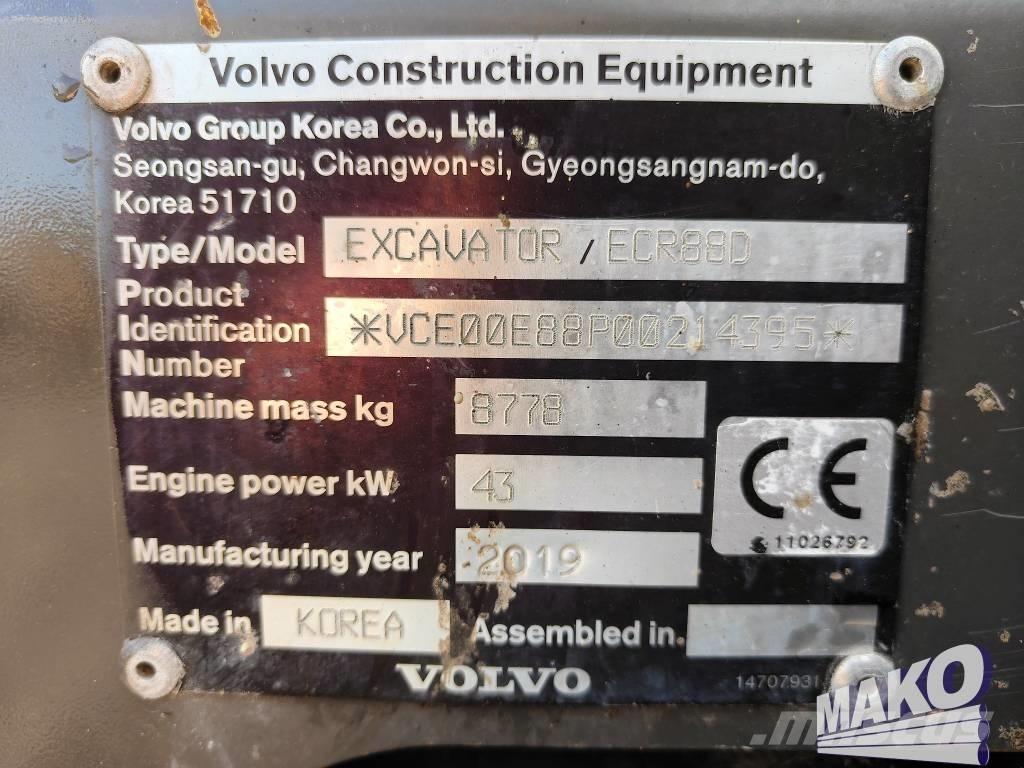 Volvo ECR 88 D 중형굴삭기 7톤-28톤
