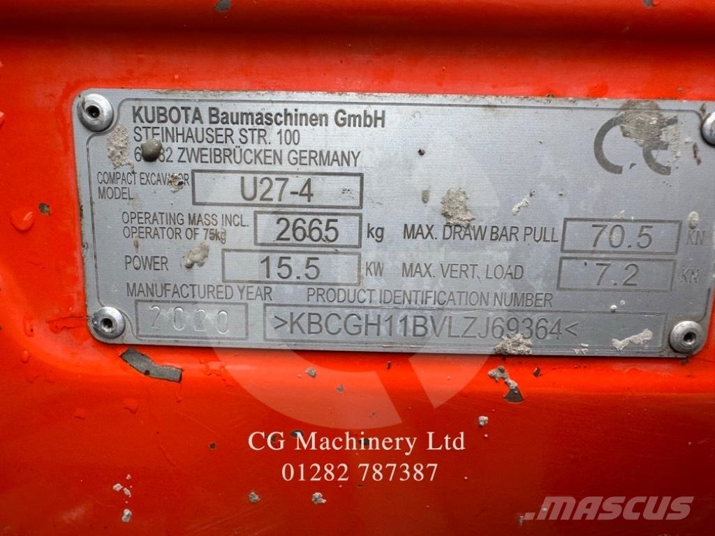 Kubota U 27-4 소형 굴삭기 7톤 미만