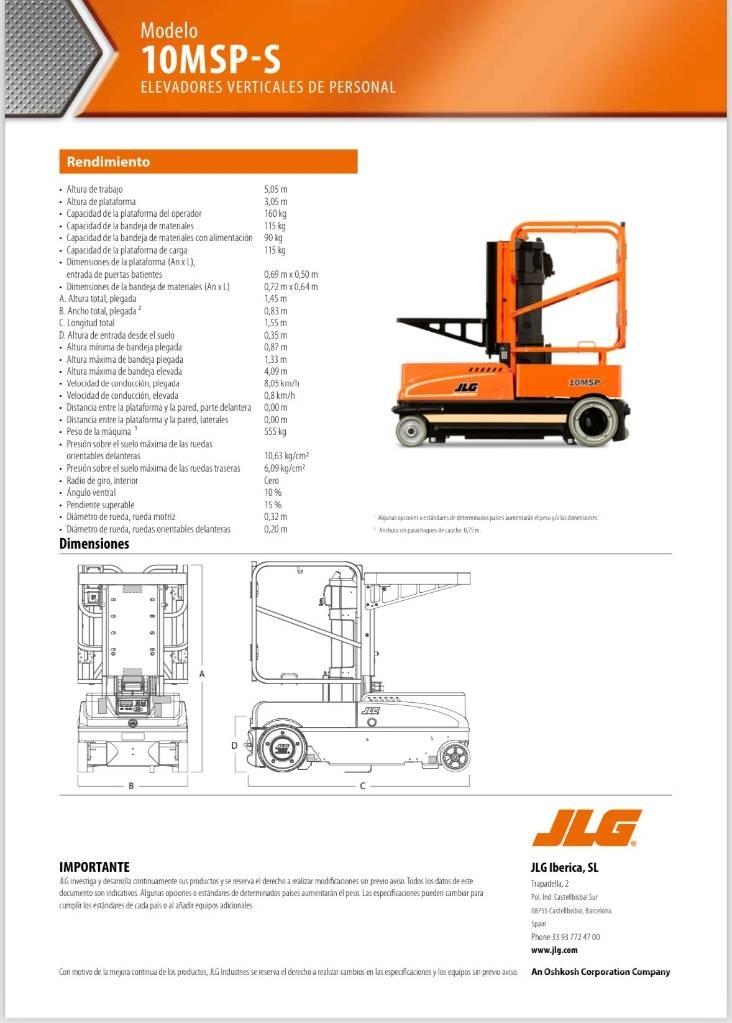 JLG 10 MSP 인원/화물 앨리베이터