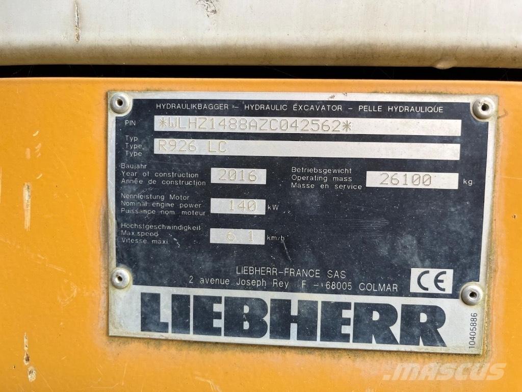 Liebherr 926 대형 굴삭기 29톤 이상
