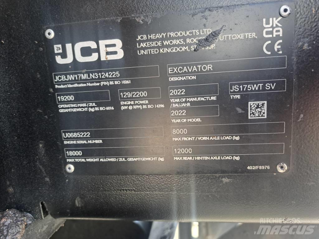 JCB JS175W TAB  휠 굴삭기