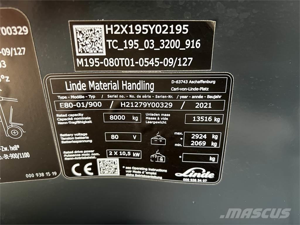 Linde E80/900 전동 지게차