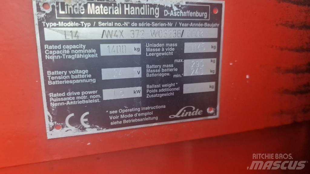 Linde L14APi-372 로우 리프터(승강대 포함)