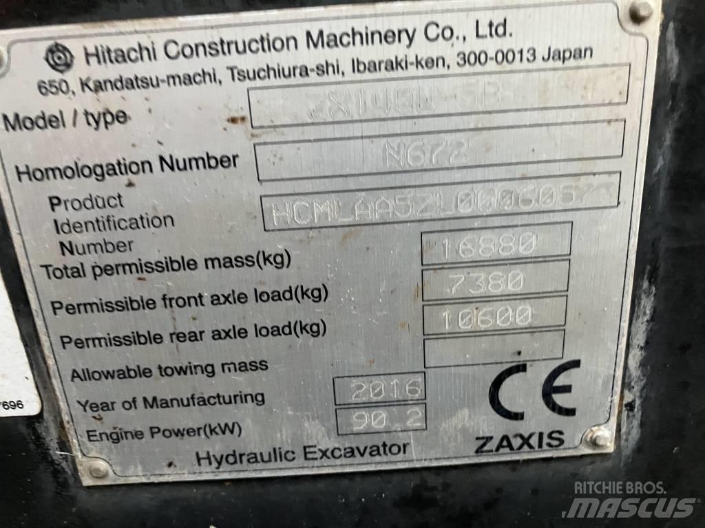 Hitachi ZX140-5B  휠 굴삭기