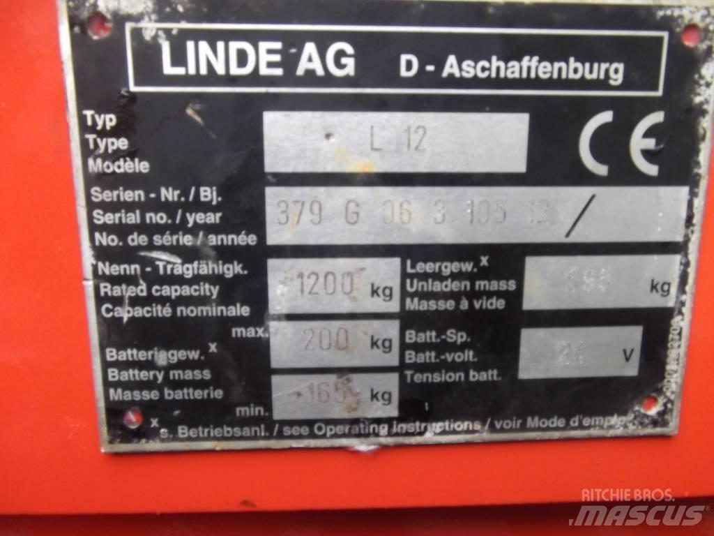 Linde L12 /379/ V-2097 보행식 리치 지게차