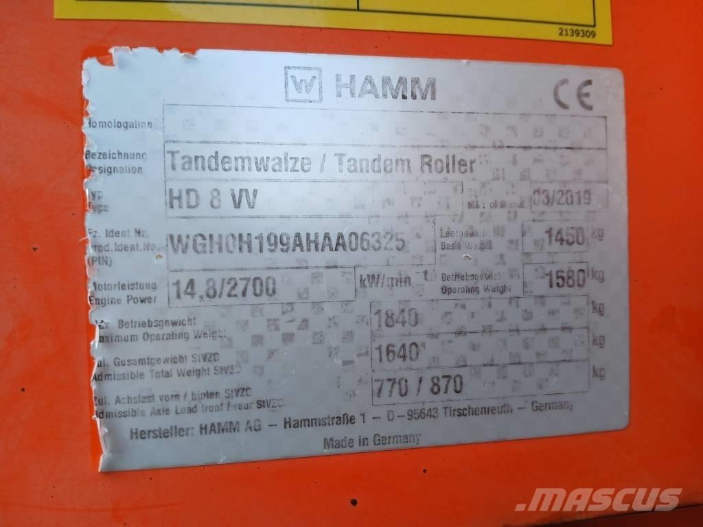 Hamm HD8 VV, Vält 트윈 드럼 롤러