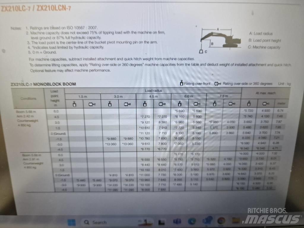 Hitachi ZX 210 LC-6 대형 굴삭기 29톤 이상