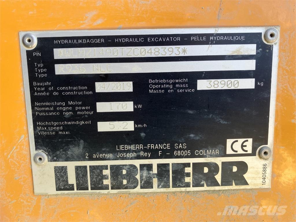 Liebherr R936 대형 굴삭기 29톤 이상