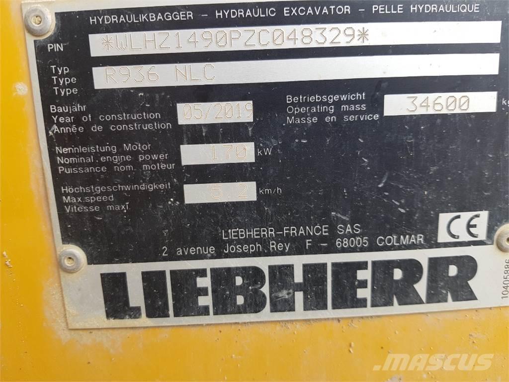 Liebherr R936 대형 굴삭기 29톤 이상
