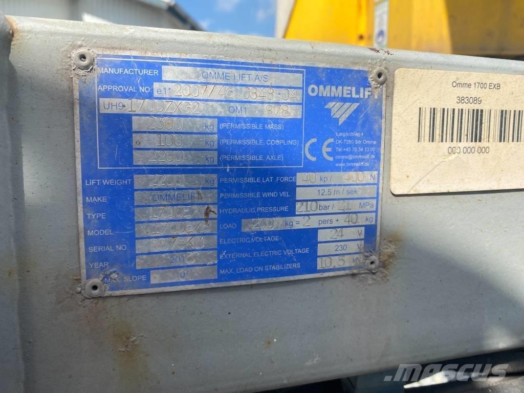 Omme 1700 EBX 트레일러 탑재 고소작업대